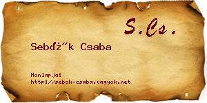 Sebők Csaba névjegykártya